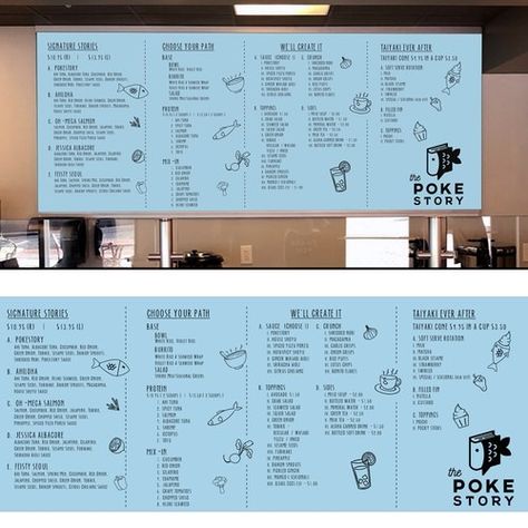 Create a one of a kind menu board design for the poke story | Menu contest | 99designs Menu Board Design, Bereavement Support, Take Out Menu, Custom Menu, Fast Casual Restaurant, Menu Inspiration, Casual Restaurants, Menu Boards, Ambrosia Salad