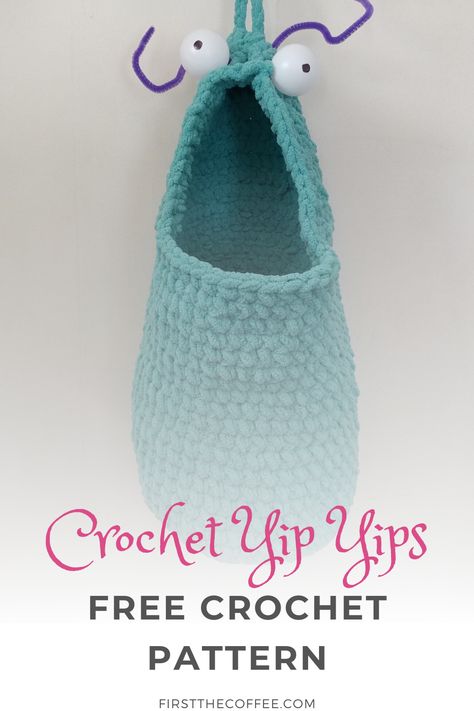 Large Yip Yip Crochet, Bag To Hold Crochet Projects, Yip Yap Crochet, Yip Yips Storage Crochet Free Pattern, Yip Yips Crochet Pattern, Yup Yips Crochet, Crochet Sweaters For Dogs, Mini Yip Yip Crochet Pattern Free, Free Yip Yip Crochet Pattern