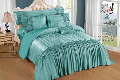 Bedding King Size, Summer Comforter, Ruffle Comforter, Bedding King, Blue Bed, Blue Comforter, Summer Lake, Boho Bedding, Blue Bedding