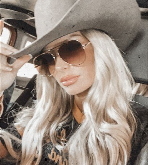 Western Sunglasses Cowgirl, Western Riding Outfit, Cowgirl Sunglasses, Cowgirl Selfie, Western Sunglasses, Holly Stocks, Blonde Cowgirl, Birthday Bonfire, Western Collage