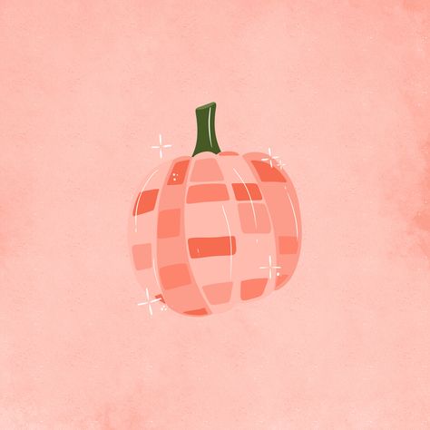 Disco Ball Drawing, Disco Ball Pumpkin, Pumpkin Wallpaper, Ball Drawing, Drawing Wallpaper, Cute Fruit, Cute Pumpkin, Disco Ball, Fruit