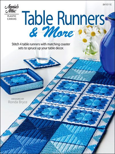 Table Runners & More Plastic Canvas Pattern Book Download from e-PatternsCentral.com -- Easy to read, full color graphs and step-by-step instructions will help you create these 4 wonderful table runners with matching coaster sets. Plastic Canvas Placemats, Canvas Placemats, Plastic Canvas Box Patterns, Crochet Coasters Free Pattern, Plastic Canvas Books, Plastic Canvas Coasters, Plastic Canvas Stitches, Color Graphing, Lace Table Runners