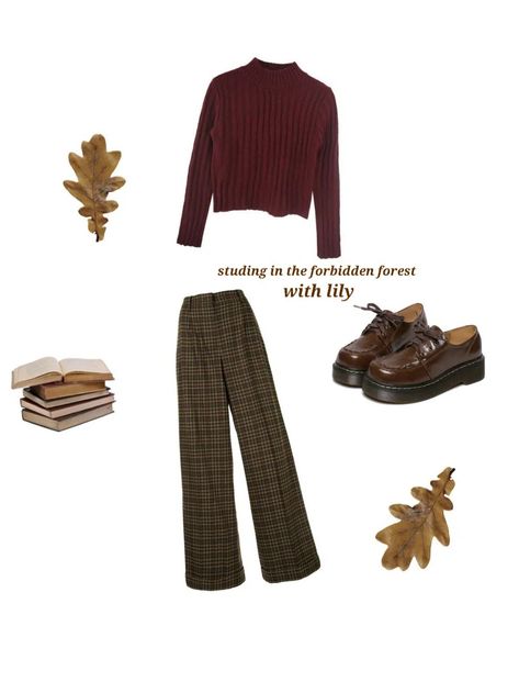 Lily Evans Outfit, Gryffindor Outfit Aesthetic, Tsitp Outfits, Marauders Outfits, Steven Meeks, Gryffindor Outfit, Marauders Dr, Dark Academia Outfits, Dark Academia Outfit