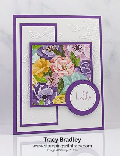 Stampin' Up! Hues of Happiness Designer Series Paper - Stamping With Tracy Stampin Up Hues Of Happiness, Soft Seedlings, Happiness Abounds, Hues Of Happiness, Designer Paper Cards, Card With Flowers, Dsp Cards, Card Decoration, Hello Cards