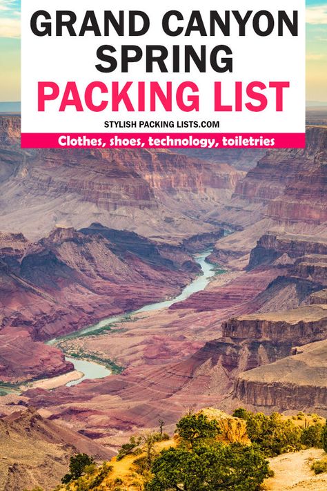 Ready for an epic spring trip to the Grand Canyon? Make sure you're prepared for the adventure with our Grand Canyon packing list! 🎒✨ From sunny hikes to starry nights, we've got you covered with must-have items to pack, so you can focus on creating unforgettable memories. 🌵🌞 Grand Canyon Packing List, Grand Canyon In March, Grand Canyon Outfit, Packing List Spring, Hiking Packing List, Grand Canyon Vacation, Grand Canyon Hiking, Visiting The Grand Canyon, Trip To Grand Canyon