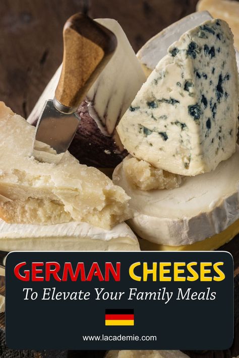 Discover diverse and flavorful German cheeses, ranging from soft and creamy to hard and pungent, with unique regional variations like Allgäuer Bergkäse and Tilsiter. Perfect for pairing with German beer and bread, or creating a cheese board with Camembert, Limburger, Muenster, and more. October Fest Food German Recipes, German Themed Charcuterie Board, German Cheese Board, German Charcuterie Board Ideas, German Charcuterie Board, German Cheeses, German Recipes Traditional, Spring Crown, German Appetizers