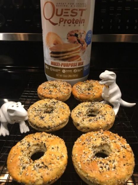 Quest Protein Everything Bagel Recipe Quest Multi Purpose Mix Recipes, Quest Protein Powder Recipes, Protein Items, Everything Bagel Recipe, Quest Protein Recipes, Keto Bakes, Macro Ideas, Quest Recipes, Protein Bagels