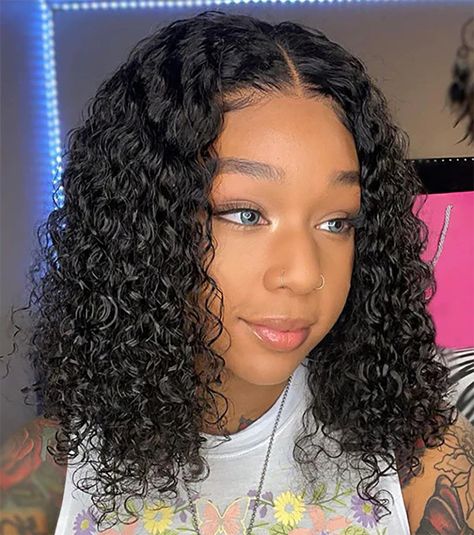 Glueless Wig Human Hair PrePlucked ISEE Hair Water Wave Bob Wigs Wear And Go Deep Wave Curly Lace Curly Bob Wig, Hair For Black Women, Curly Bob Wigs, Closure Wigs, Bob Lace Front Wigs, Glueless Wigs, Short Curly Bob, Curly Lace Front Wigs, Colored Wigs