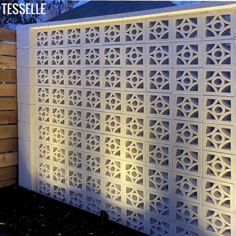 Backyard breeze block wall Breeze Block Wall, Screen Block, Breeze Blocks, Tile Layout, Load Bearing Wall, Project Steps, White Cement, Color Chip, Lily White