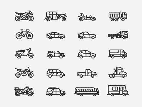 This is a portion of a big honkin' icon set I just worked on for a project with @Mason Yarnell. More to come! Arctic Monkeys Tattoo, Visual Facilitation, Truck Tattoo, Icon Tattoo, Icon Inspiration, Travel Journaling, Truck Icon, Icon Design Inspiration, Aries Tattoo