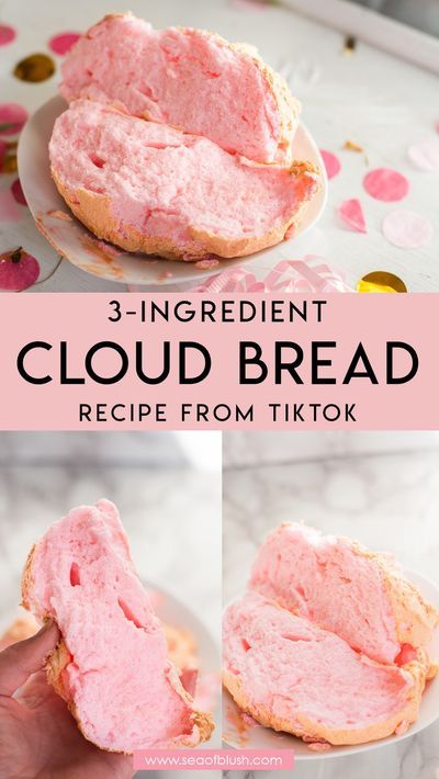 The exact recipe for cloud bread that's going viral on tiktok!  How to make cloud bread, and what it tastes like!  Cloud bread is super easy to make and you probably have all the ingredients at home already to bake cloud bread! How Do You Make Cloud Bread, How To Make Cloud Bread Recipe, Cloud Bread Videos, Easy Stuff To Bake At Home, How To Make Cloud Bread, Easy Things To Bake At Home, Easy Cloud Bread, Easy Cloud Bread Recipe, Cook Videos