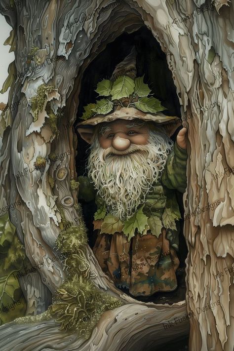 Description: Meet Cheery the charming forest gnome.  Cheery is our art print featuring a gnome peeking out from within the hollow of a weathered tree, a smile on his face and adorned with a leafy hat and surrounded by natural woodland textures. Perfect for decoupage and crafting, this piece brings a touch of enchantment and rustic beauty to any creative project or space. Characteristics: gnome, tree hollow, leaves, forest, whimsical, enchanting, rustic, woodland, leafy hat, natural textures Uses:  Our decorative art papers are produced with quality ink and materials to ensure ease of application, vivid images, and a professional-looking finish that will take your projects to the next level. We carry a variety of paper types and sizes allowing for versatile application across a range of sur Mushroom Images Pictures, Fairy House Decor, Forest Whimsical, Tree Hollow, Smiling Tree, Gnome Tree, Forest Gnome, Tree Gnome, Enchanting Forest