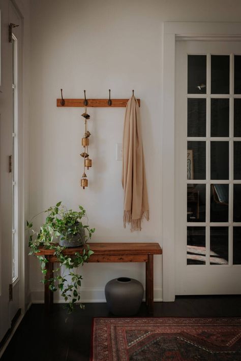 Entryway Styling, Fake Hanging Plants, Faux Branches, Artificial Hanging Plants, Home Finds, Builder Grade, Tall Table, White Sheets, Small Entryway