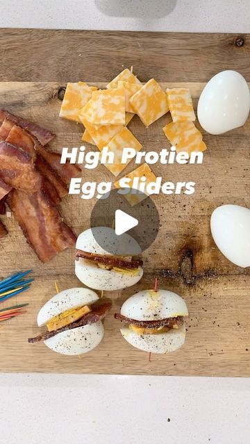 Janae Cox on Instagram: "👇🏼Recipe Below👇🏼  This is such a yummy twist on hard boiled eggs for your kids school lunches!! My kids love these so much. Would your kids eat these in their lunches? 😋  Egg Sliders   Ingredients:   2 Cooked bacon (sliced)  4 Cheese (sliced into cracker size cheese)  4 Hardboiled eggs  Salt and pepper (to taste)  Instructions:  Step 1 Cook eggs in Instant Pot on manual setting, low pressure for 4 minutes with an instant release.  Step 2 When eggs are done, allow them to sit in an ice cold water bath for 5 minutes. Then peel them.  Step 3 Prep the rest of the ingredients by cooking and cutting your bacon into 8 pieces (2 piece per egg), arrange 4 slices of cheddar cheese (1 per egg) and slice 4 boiled eggs in half.  Step 4 Sandwich 2 pieces of chopped bacon an Boiled Egg Sliders, Eggs In Instant Pot, Egg Sliders, Cold Water Bath, Egg Lunch, Ice Cold Water, Cook Eggs, Protein Lunch, Ways To Eat Healthy