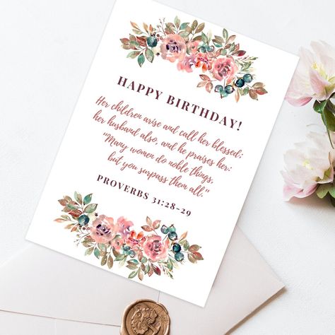 PRINTABLE Religious Birthday Card, Bible Verse Card, Birthday Card for Your Love, Gift for Christian Wife, Gift for Mom, Christian Gifts #birthday #party #birthday #card #birthdaycard #bdaycard #happybirthdaycard #happybdaycard #happybday #apprecieationcard #nicegifts #pretty #prettygifts #gift #bestgift #pretygift #anniversarygift #anniversary Christian Birthday Cards, Christian Birthday, Bible Verse Cards, Custom Bookmarks, Verses For Cards, Beste Mama, Wife Birthday, Happy B Day, Happy Birthday Card