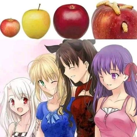 Delicious apples.. Stay Awesome, Best Gaming Wallpapers, Fate Stay Night Anime, Latest Funny Jokes, Fate Anime Series, Fate Zero, Anime Meme, Fate Series, Neon Art