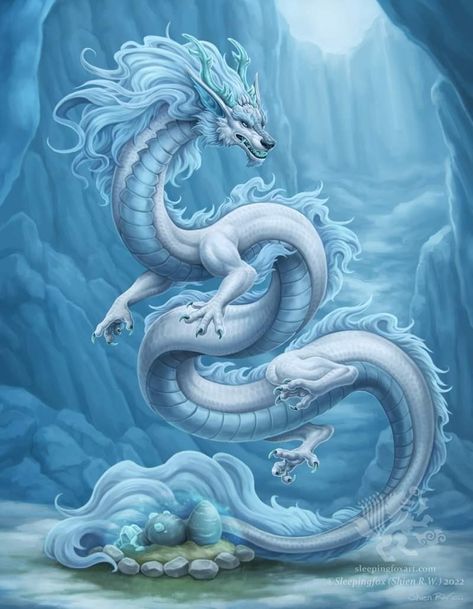 Frost Dragon, Winter Dragon, White Dragon, Water, White