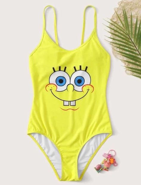 Spongebob Clothes, Spongebob Dress, Cami One Piece, Disney Costumes Diy, Swimsuits Outfits, Sponge Bob, Lazy Day Outfits, Cute Fit, Swimming Costume