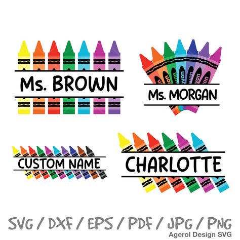 Crayon Clipart, Nativity Scene Silhouette, Teacher Monogram, Crayon Monogram, Grinch Face Svg, Svg Shirt, Back To College, Teacher Svg, School Svg