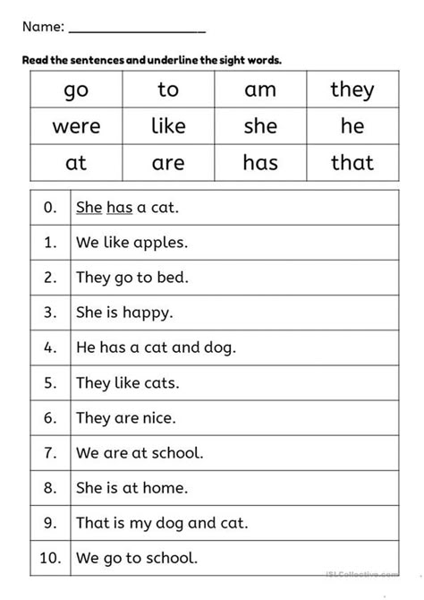 Fry Sight Words 1 (Part 2) - English ESL Worksheets for distance learning and physical classrooms English Sight Words Grade 1, Sight Words Sentences, Sight Words Worksheets, Here Sight Word Worksheet, Sight Word See Worksheet, Fry’s First 100 Sight Words, Phonics Worksheets Free, Fry Sight Words, Sight Word Sentences