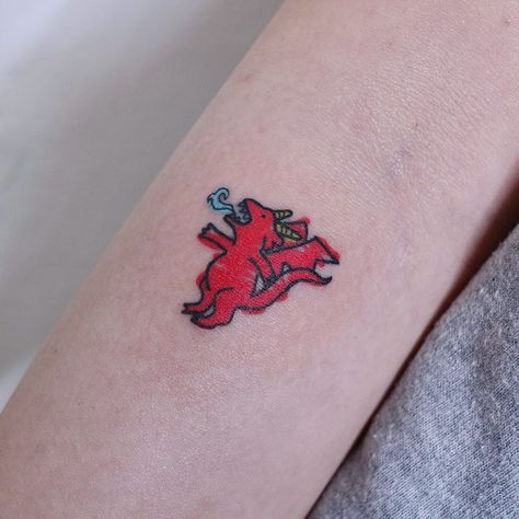 Dragon Breathing Fire Tattoo, Dragon Tattoo Cartoon, Fire Breathing Dragon Tattoo, Tattoo Machine Design, Tat Inspiration, Tattoo Ink Sets, Red Dragon Tattoo, Small Dragon Tattoos, Small Dragon