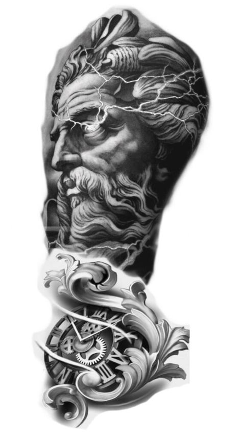 210+ Amazing Poseidon Tattoo Designs with Meanings (2022) Greek Gods Ink - TattoosBoyGirl Greek God Tattoo, Realistisches Tattoo, Tato Dada, Poseidon Tattoo, Zeus Tattoo, Wolf Tattoo Sleeve, Tattoo Background, Full Sleeve Tattoo Design, Greek Mythology Tattoos