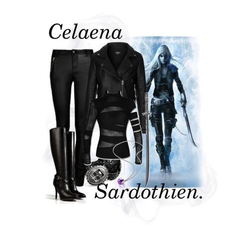 Celaena Sardothien's Wardrobe based on book #1 cover. Celaena Sardothien Outfit, Outfit Ideaa, Dream Costume, Dark Wardrobe, 2015 Halloween Costumes, Tog Series, Halloween Board, Celaena Sardothien, Book Fashion