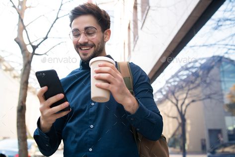 Guy On Phone In Bed At Night, Holding Phone To Ear Reference, Holding Phone Pose, Holding Phone Reference, Holding A Cup Of Coffee, Man Looking Up, Urban Concept, Walking Outdoors, Photography Men