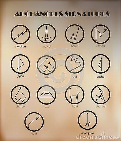 Angel Sigils, Latin Quote Tattoos, Wicca Tattoo, Black Background Illustration, Angelic Symbols, The Archangels, Archangel Tattoo, Healing Symbols, Archangel Uriel