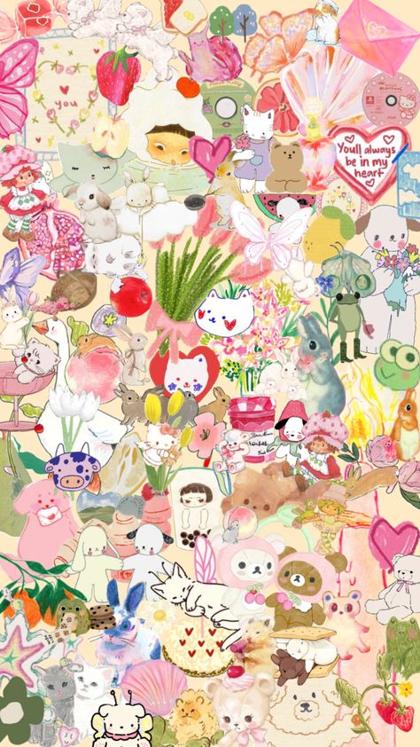 Art Vibes Aesthetic, Aesthetic Hearts, Red Core, Wallpaper Print, Pastel Red, Coquette Cottagecore, Pink Coquette, Bunny Art, Cute Pastel