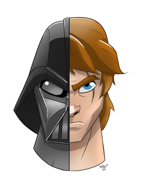 Half Vader Half Anakin, Darth Vader Half Face, Anakin Skywalker Animated, Anakin Skywalker Darth Vader, Dark Side Anakin, What If Anakin Never Turned, Revenge Of The Sith, Pink Floyd Art, The Sith