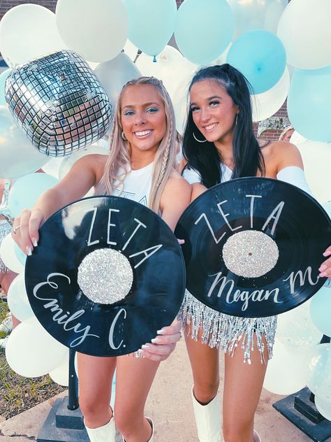 House Of Blues Bid Day Theme, Zeta Tau Alpha Bid Day Themes, Blue Bid Day Theme, Mama Mia Bid Day Theme, Zeta Tau Alpha Bid Day, House Of Blues Bid Day, Mamma Mia Bid Day, Disco Bid Day Theme, Disco Bid Day