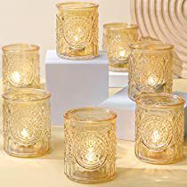 Check this out! Tea Candles Wedding, Candle Holders Gold, Gold Votives, Gold Votive Candle Holders, Gold Votive Candles, Fall Candle Holders, Glass Tealight Candle Holders, Gold Centerpieces, Gold Candle