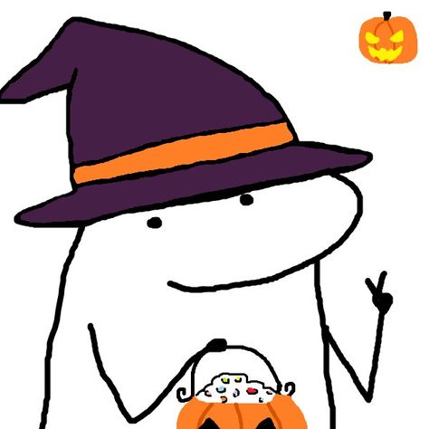 Forks Dibujos, Happy Halloween Meme, Coloured Drawings, Florkofcows Icons, Flork Meme, Happy Halloween Funny, Halloween Pizza, Happy Halloween Pictures, Funny Stick Figures