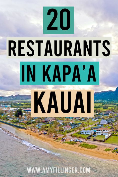 Here are the best places to eat in Kapaa Kauai. If you're planning a Kauai vacation and looking for the best restaurants in Kauai, check it out! The cute surf town in Kauai is one of my favorites and offers some of Kauai's best places to eat. #restaurantskauai #wheretoeatinkapaa #kauaivacation #kauaittrip #hawaiitravelagent #hawaiivacation #kapaakauai #kauairestaurants Kauai Restaurants, Kapaa Kauai, Best Hawaiian Island, Surf Town, Kauai Travel, River Kayaking, Kauai Vacation, Sleeping Giant, Hawaii Trip