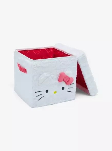 Hello Kitty Plush Storage Cube, Cute Kawaii Gifts, Cute Storage Bins, Gift Shop Ideas, Hello Kitty Merch, Sanrio Shopping, Hello Kitty Decor, Sanrio Merchandise, Plush Storage, Hello Kitty Shirts