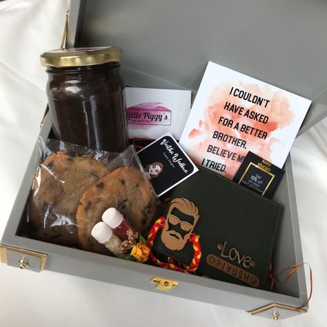 Rakhi Hampers For Brothers, Rakhi Hampers, Rakhi Online, Cool Fathers Day Gifts, Gifts For Brother, Gift Hampers, Creative Gifts, Fathers Day Gifts, Gifts For Him