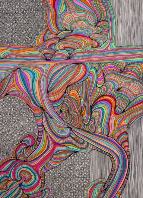 ooo! Trippy Art, Zentangle Art, Pics Art, Op Art, Art Plastique, Grafik Design, Doodle Art, Art Lessons, Love Art