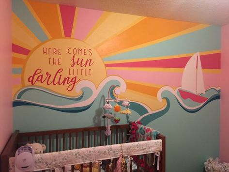 Beatles Nursery | BabyCenter Beatles Themed Nursery, The Beatles Nursery, 70s Nursery Theme, Beatles Baby Nursery, Beatles Nursery, Music Themed Nursery, Beatles Baby Shower, Hippie Nursery, Beatles Baby