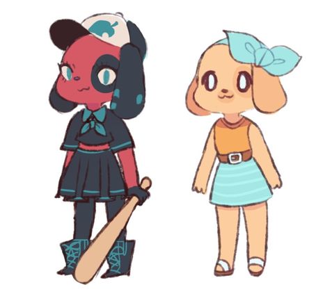 Goldie and Cherry, two of my favorite animal crossing pups Acnh Fanart, Dik Dik, Ac New Leaf, Animal Crossing Fan Art, Animal Crossing Wild World, Animal Crossing Characters, Animal Crossing Villagers, Animal Crossing Pocket Camp, Animal Crossing Game