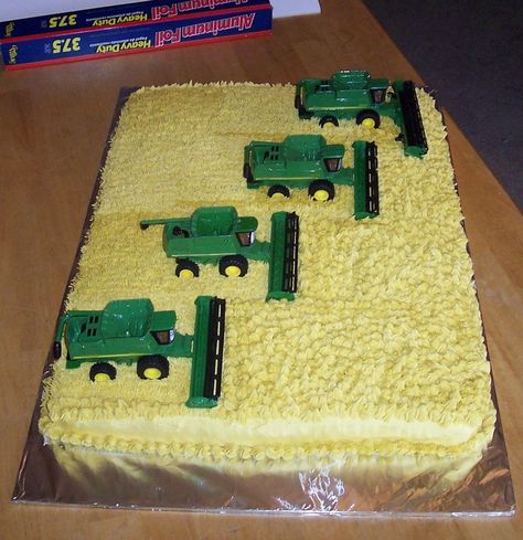 This was designed specifically for my nephew who is taking a job to do exactly what is pictured on the cake. Combine Cake, Combine Harvester Cake, Construction Party Cakes, John Deere Cake, Lane Cake, Combined Birthday Parties, Tractor Cake, Truck Cakes, Farm Themed Birthday Party