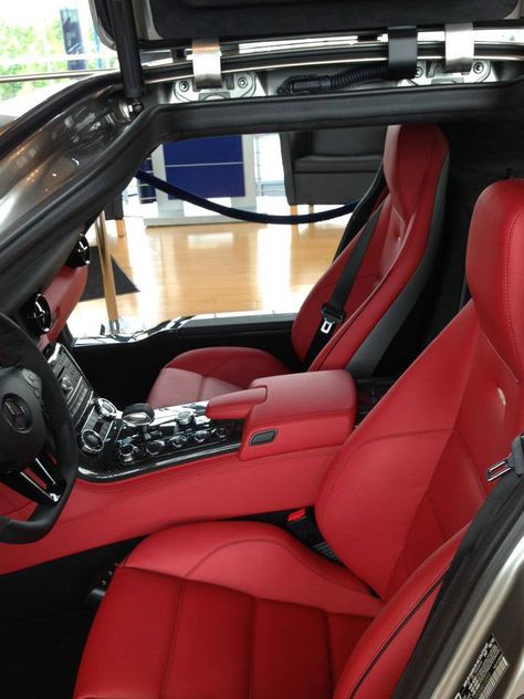 Mercedes-Benz SLS AMG GT Coupe red hot interior Amg Gt Coupe, Mercedes Benz Interior, Black Mercedes Benz, Mercedes Benz Sls Amg, Mercedes Benz Sls, Sls Amg, Mercedes Sls, Dream Cars Mercedes, Car Badges