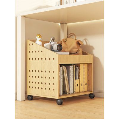 Under Desk Storage ShelfMeeting daily storage needs, one" to solve your troublesThree-dimensional storage with partition, expert in storage | 21 Tech Solutions 21.25" H x 15.74" W Step Bookcase 21.25 H x 15.74 W x 11.81 D in brown / Wood in Yellow | 21.25" H X 15.74" W X 11.81" D | Wayfair Under Desk Drawer Unit, Compact Craft Storage, Cute Office Storage Ideas, Desk Solutions For Small Spaces, Wooden Crate Bookcase, Mobile Storage Cabinet, Under Desk Organizer, Diy Under Desk Storage, Computer Tower Storage Ideas