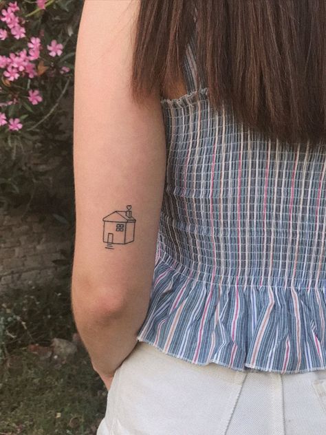 I Am My Own Home Tattoo, You Are Your Home Tattoo, Harrys House Tattoo Ideas, Harrys House Tattoo, Harry’s House Tattoo, Sign Of The Times Tattoo, Hs Tattoo, Harry Styles Inspired Tattoos, Tv Tattoo