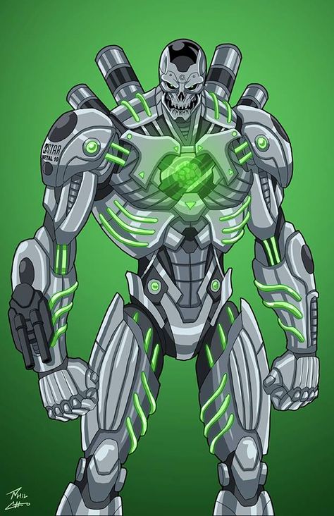 Metallo by Phil Cho #PhilCho #Metallo #JohnCorben #cyborg #Kryptonite #InjusticeLeague #UndergroundSociety #UnitedStatesArmy #USArmy #LegionofDoom Earth 27, Phil Cho, Comic Villains, Arte Robot, Dc Villains, Arte Dc Comics, Superhero Characters, Dc Comics Characters, Deathstroke