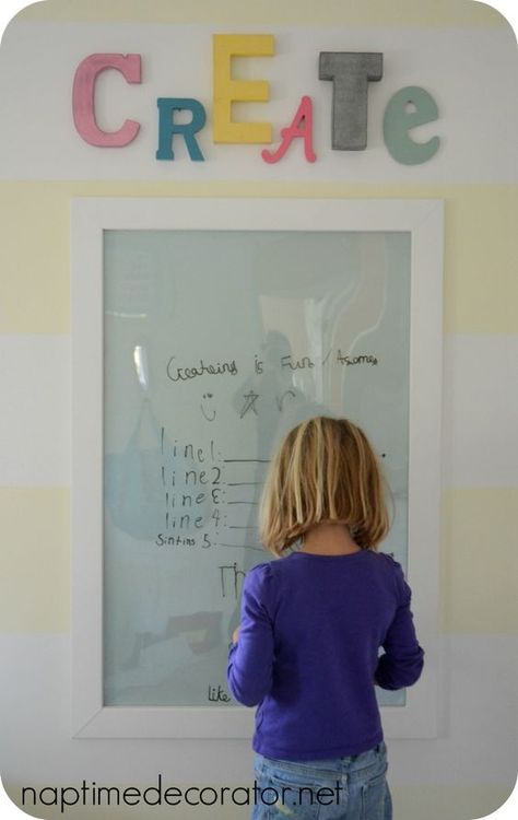 DIY Dry Erase Board from poster frame - like that it is plastic and not breakable Dry Erase Board Ideas Art, Erase Board Ideas, Dry Erase Board Ideas, Diy Dry Erase Board, Diy Whiteboard, Dry Erase Wall, Art Valentines, Dry Erase Calendar, Dry Erase Boards