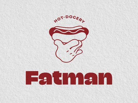 Fatman logo | Hot Dogs by Sergio Past on Dribbble Hot Dog Branding, Hot Dog Logo Design, Hot Dog Logo, Hot Dog Illustration, Hot Dog Design, Minimal Branding Design, Hot Dog Restaurants, Pizza Branding, Logo Character