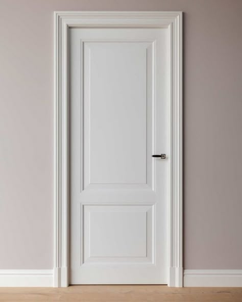 White Main Door, Door Frame Design Wooden, Architrave Ideas, White Wood Door, Door Frame Design, Interior Doors Styles, Architrave Door, White Wooden Doors, Pintu Interior