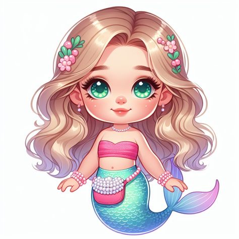 Animated Mermaid, Mermaid Clipart, Whatsapp Wallpaper Cute, Mermaid Drawings, Mermaid Theme Party, Cute Cartoon Images, Cute Mermaid, Mermaid Theme, Kids Journal