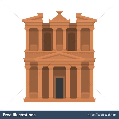 Petra | Free Vector Illustrations - Tabisozai Petra Illustration, Petra Drawing, Sultan Qaboos Grand Mosque, Sultan Qaboos, Digital Painting Portrait, Petra Jordan, Free Vector Illustration, Grand Mosque, Sketches Simple